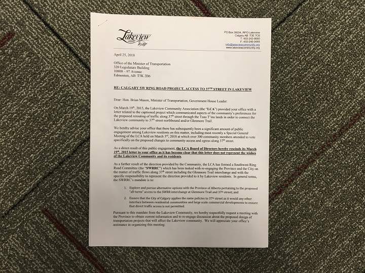 Letter from Lakeview Community Association