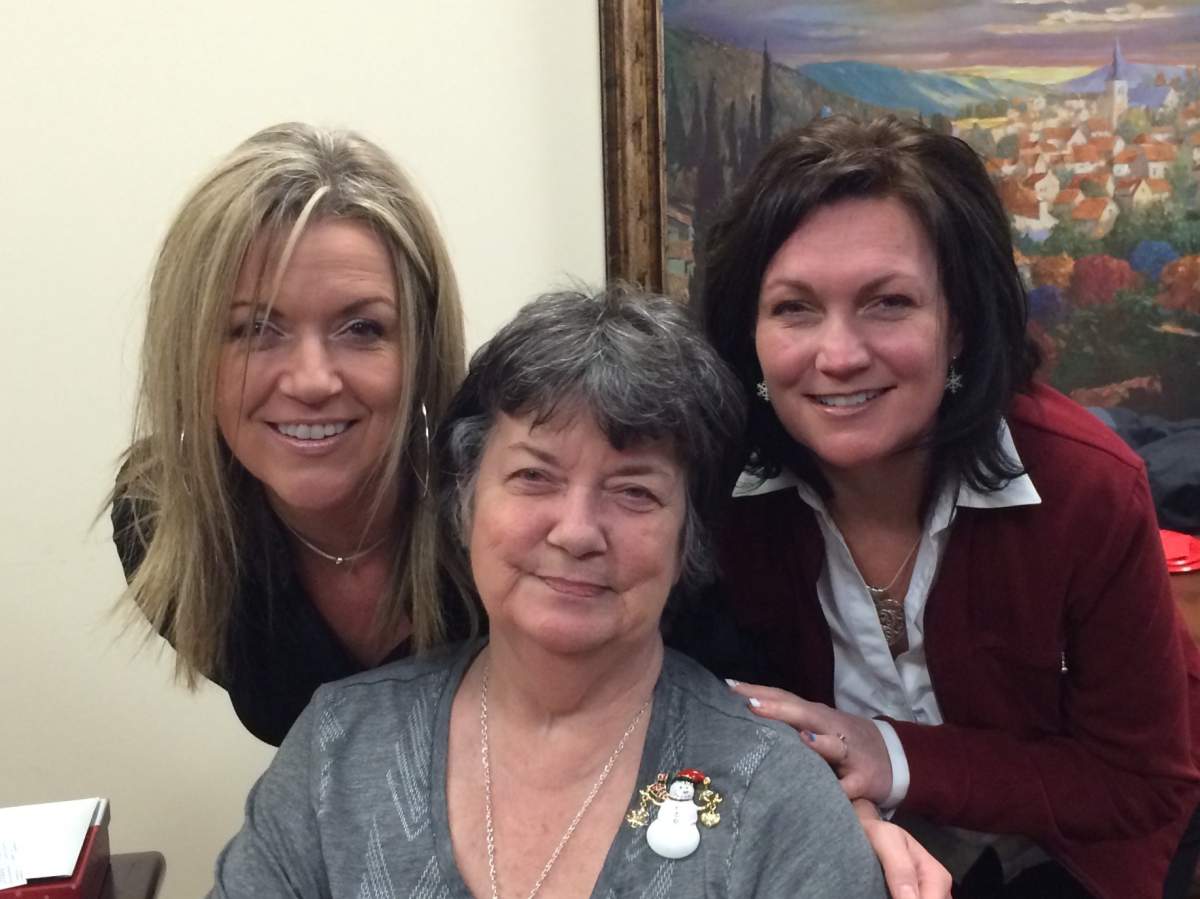 Samantha Stevens, morning show host at Peggy 99.1 in Winnipeg (left) poses with her mom Jo-Anne and sister.
