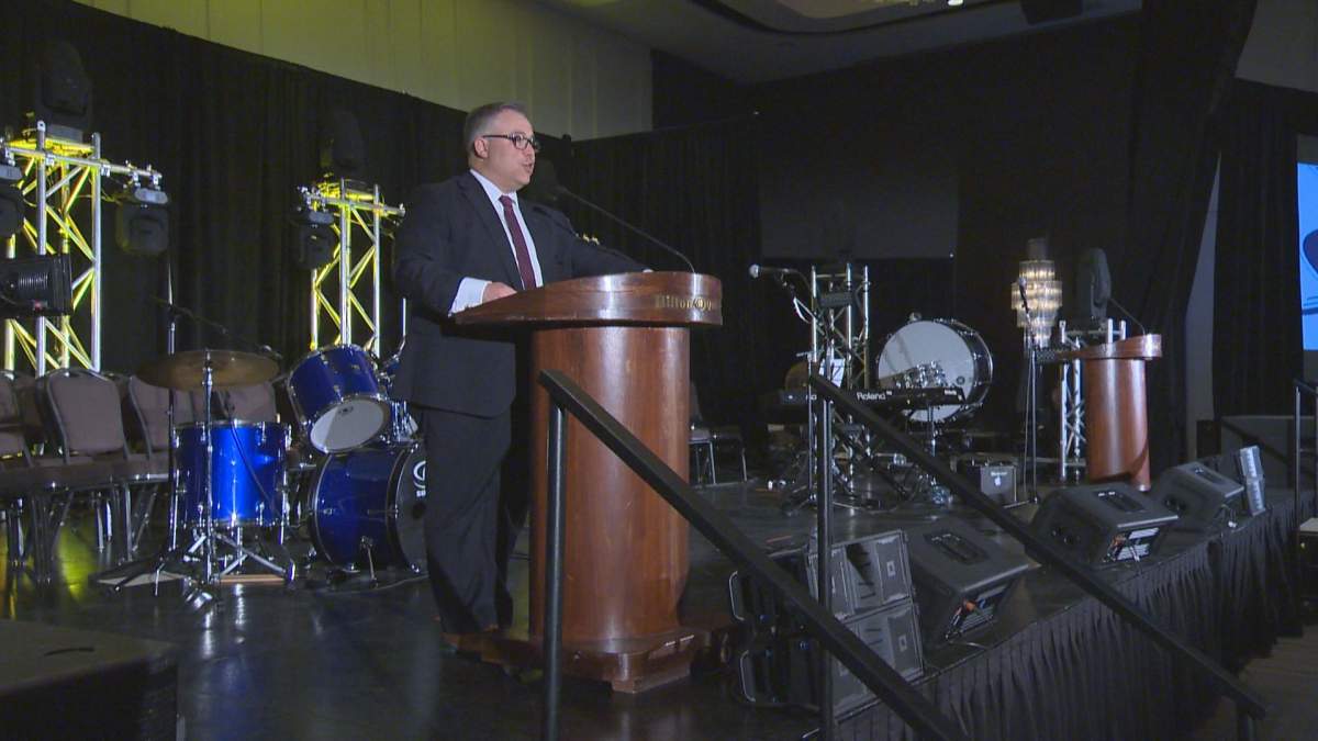 Quebec's education minister spoke at the Quebec English-Speaking School Boards Association (QESBA) spring conference in Quebec City on Thursday, May 24, 2018.
