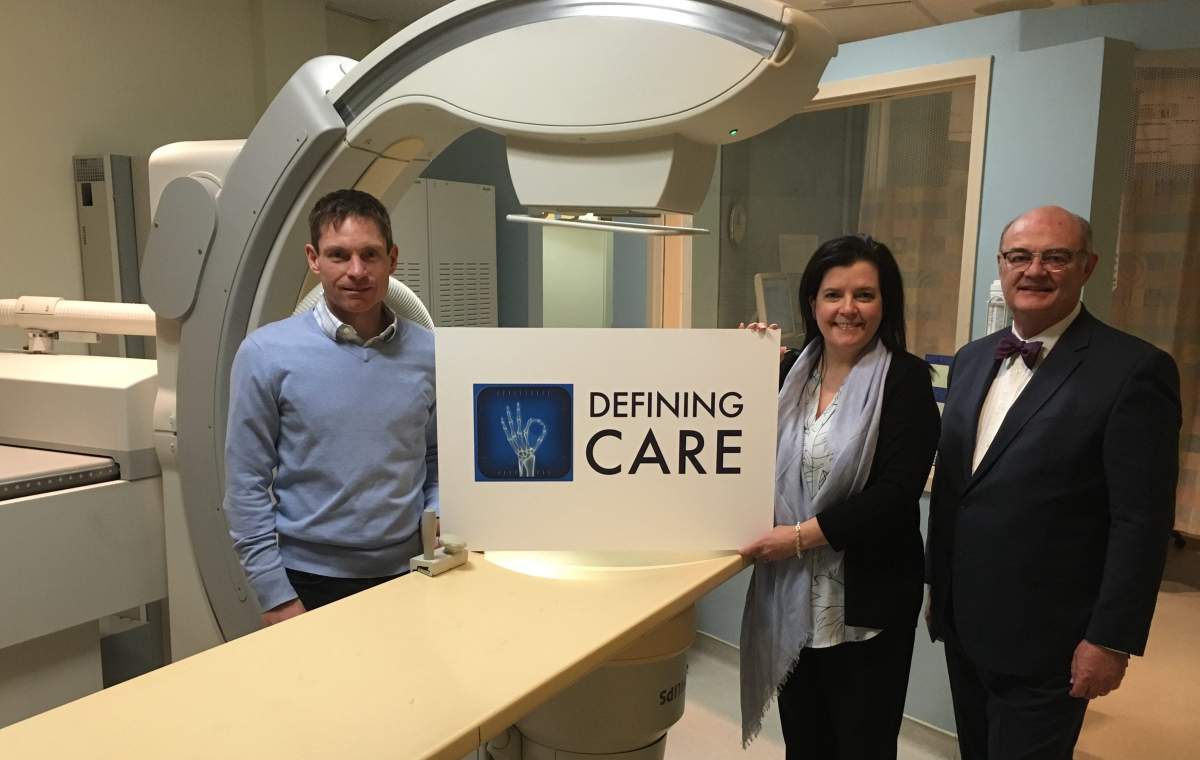 Ross Memorial Hospital Foundation's spring appeal will seek support for new X-ray equipment at the Lindsay hospital. Taking part in appeal launch, are Dr. Paul Wilson, Erin Coons and Brian Kelsey.