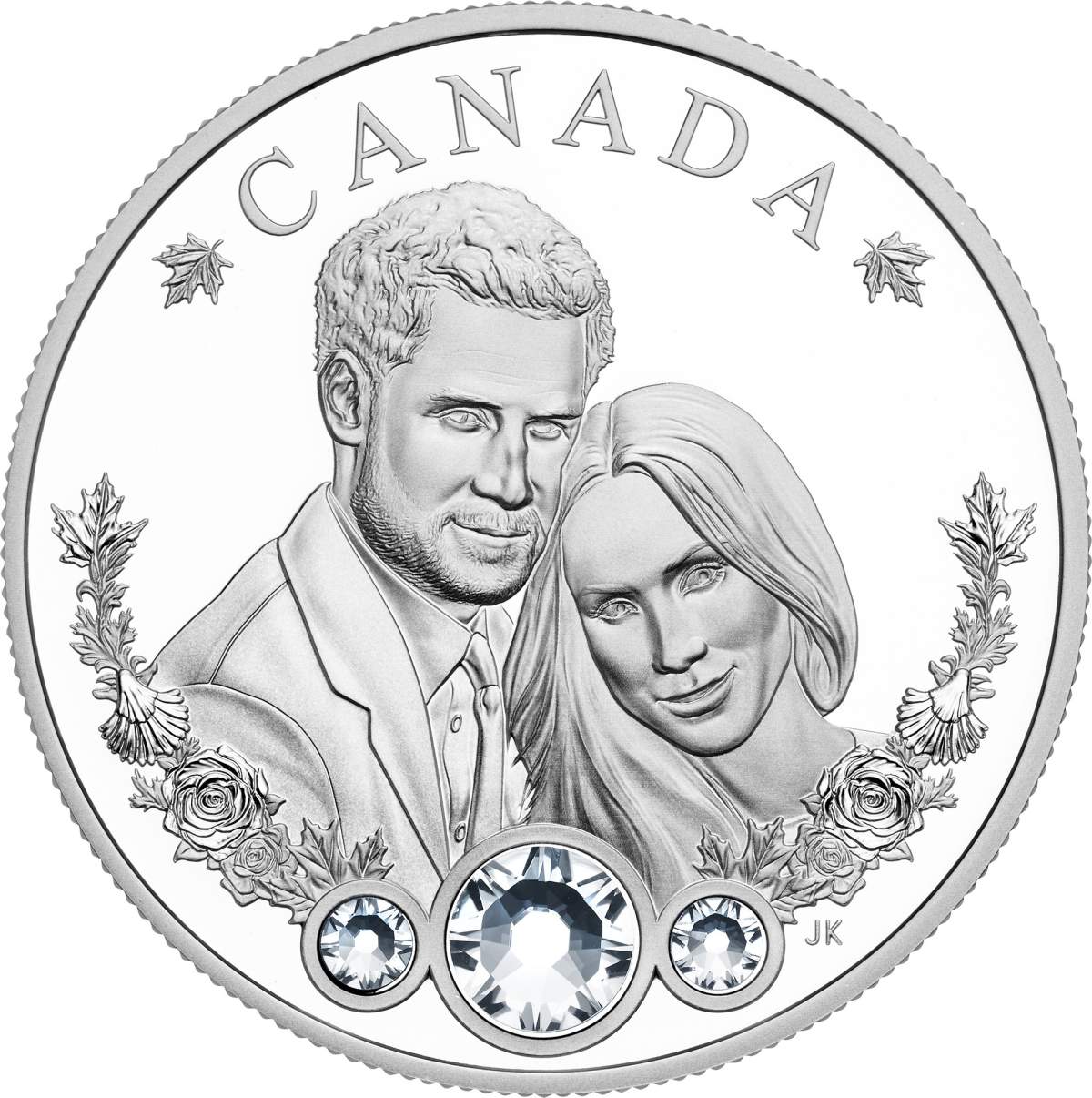 Prince Harry and Meghan Markle are immortalized on the Royal Canadian Mint coin.
