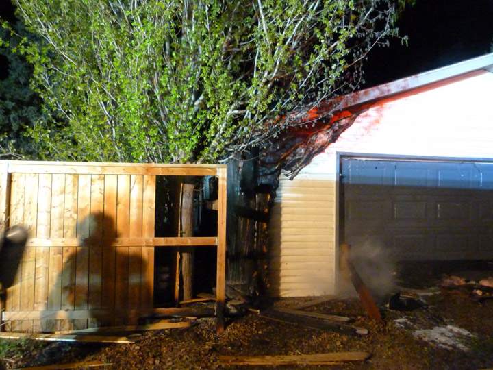 Crews called to the fire on Wilkinson Crescent arrived to find smoke coming from the double detached garage.