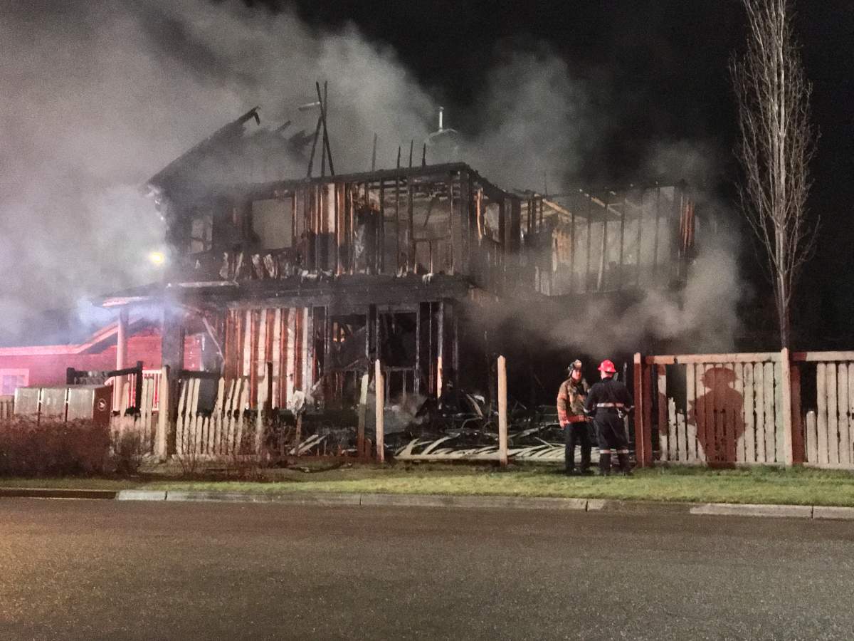 A home on the north end of Sherwood Park near Appleton Way and Clover Bar Road was gutted by fire late Monday night. May 7, 2018.
