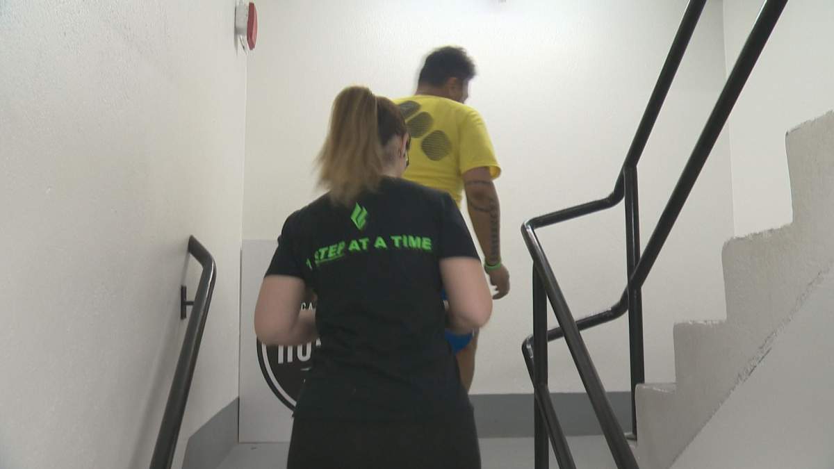 Edmontonians take to the stairs in support of mental health.