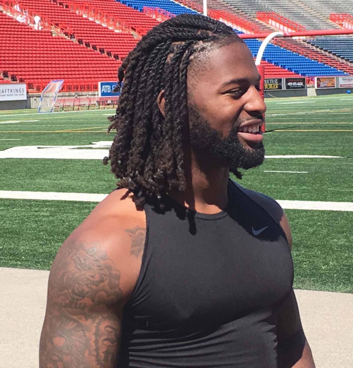 Calgary Stampeders quarterback Larry Brihm Jr at McMahon Stadium during his first training camp in the CFL. May 22nd, 2018.
