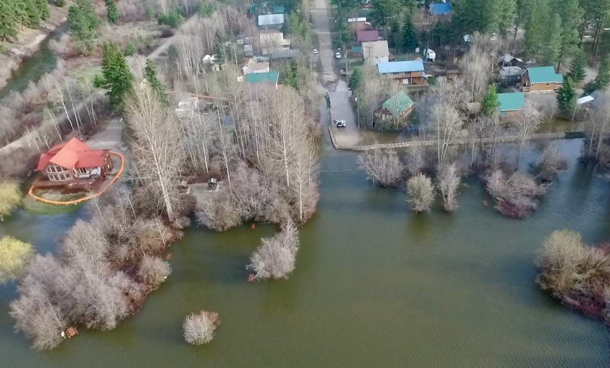 Aerial shot of Tualmeen, May 1, 2018 taken by Okanagan Silimkameen Regional District.