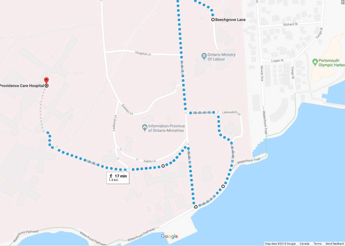 Kingston Police say a woman was chased near Portsmouth Olympic Harbour on Friday. Police say that a man jumped out at the jogger on a lake front path somewhere between Beechgrove Lane and Providence Care Hospital.
