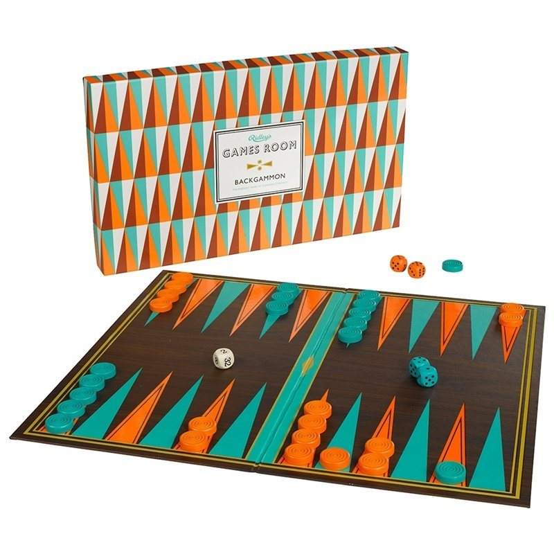 Challenge Dad on game night with this artistically designed backgammon board, with orange and turquoise hues.Price: $24.95Available at Chapters/Indigo