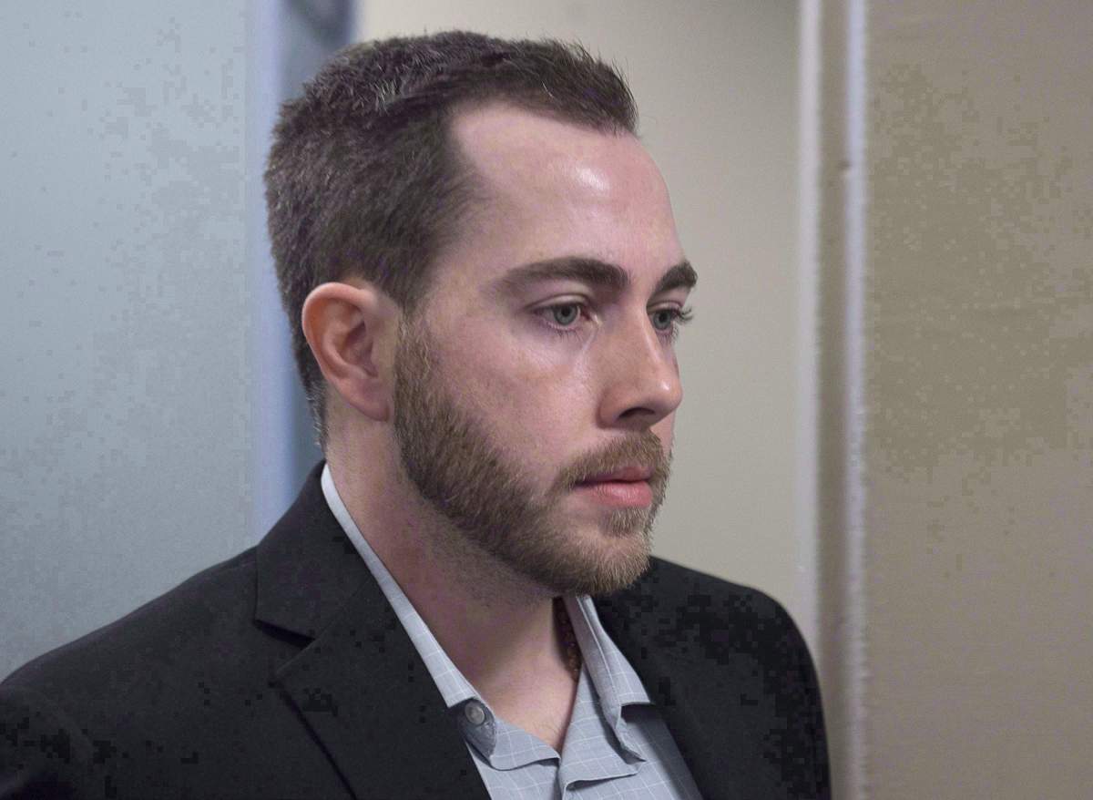 Christopher Calvin Garnier, convicted of second-degree murder in the death of Truro police officer Const. Catherine Campbell, arrives at Nova Supreme Court in Halifax on Tuesday, Nov. 21, 2017.