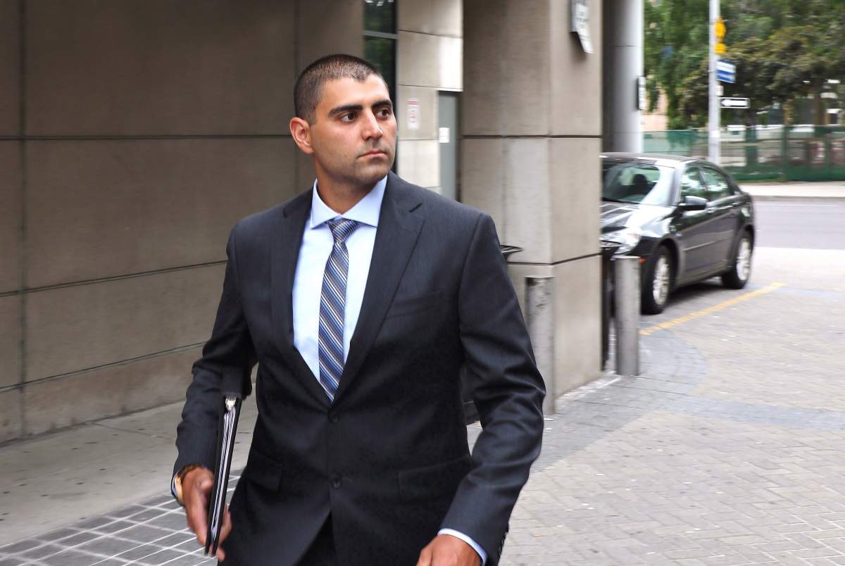 Peter Khill, charged with second-degree murder, leaves court in Hamilton on Tuesday, June 12, 2018. A jury has found a Hamilton-area homeowner not guilty of second-degree murder in the shooting death of a man who broke into his truck. Peter Khill, 28, admitted he shot Jon Styres but said he fired in self-defence, believing Styres was about to shoot him. 