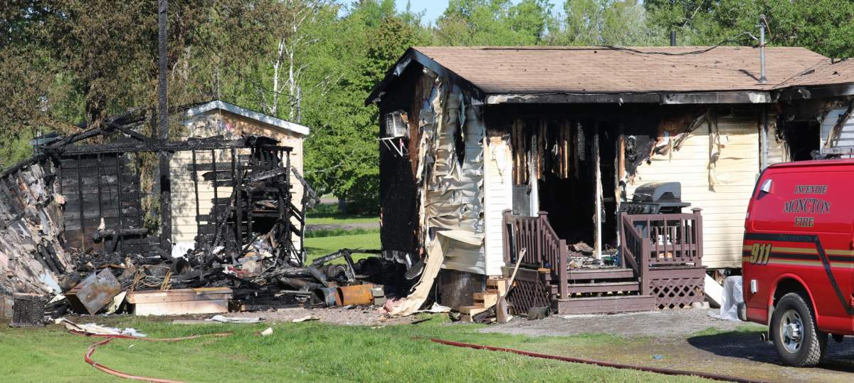 Moncton firefighters responded to a report of a baby barn fire at 2 a.m. on Monday.