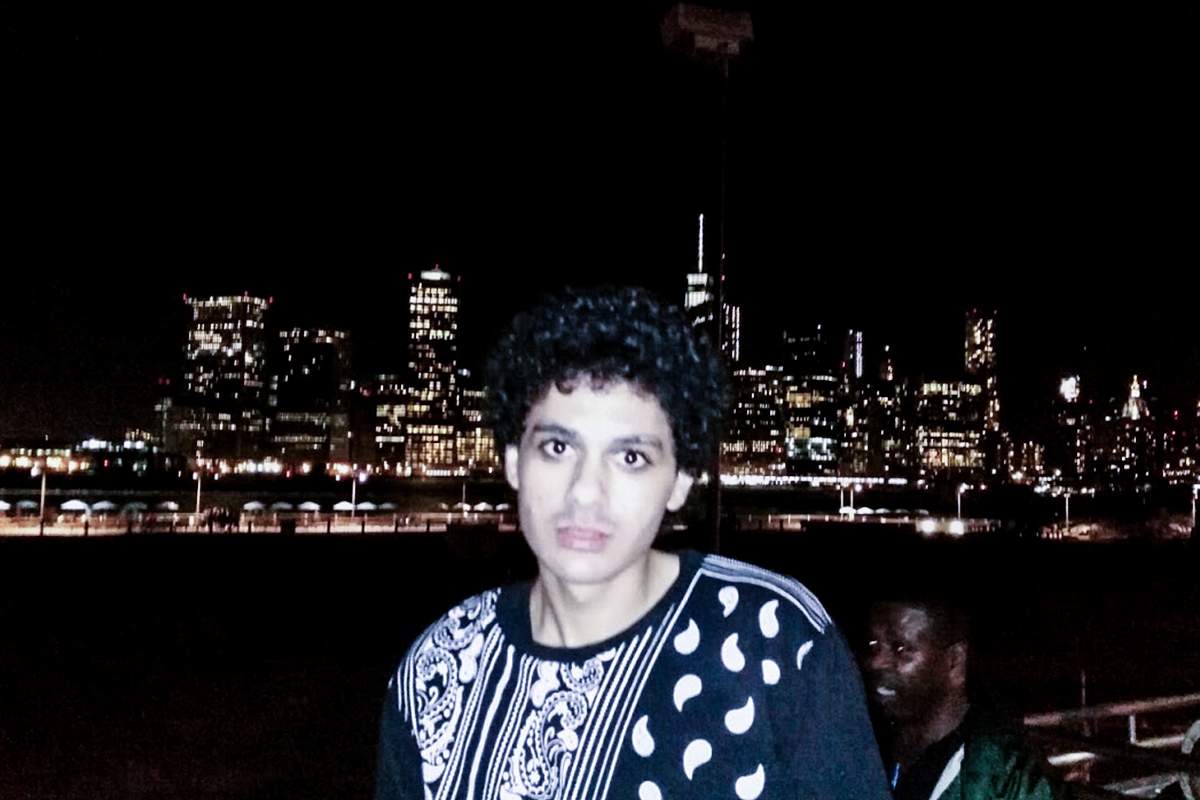 Abdulrahman El Bahnasawy posed in front of the New York City skyline, Oct. 16, 2015.