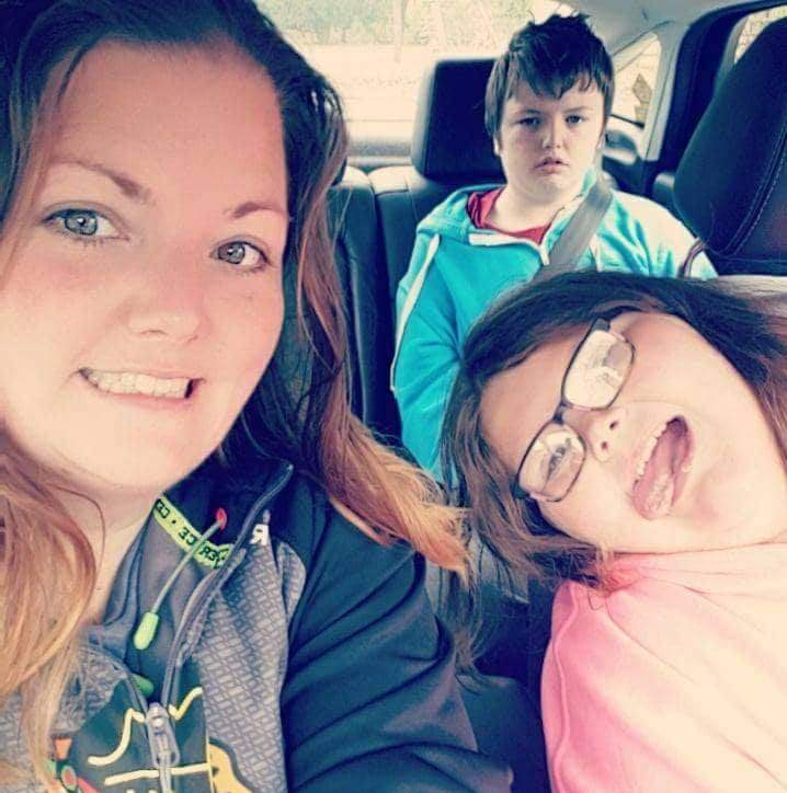 A Facebook post by Ashley Wright shows her (left), her son Logan (back right) and her daughter Brinlee (front right). Wright says that a man shouted at her son with autism on a trip to the Peterborough Zoo.