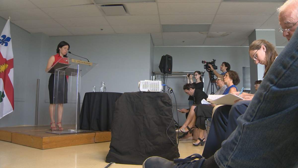 Montreal Mayor Valérie Plante announced new measures to fight squalid living conditions. Thursday, June 28, 2018.