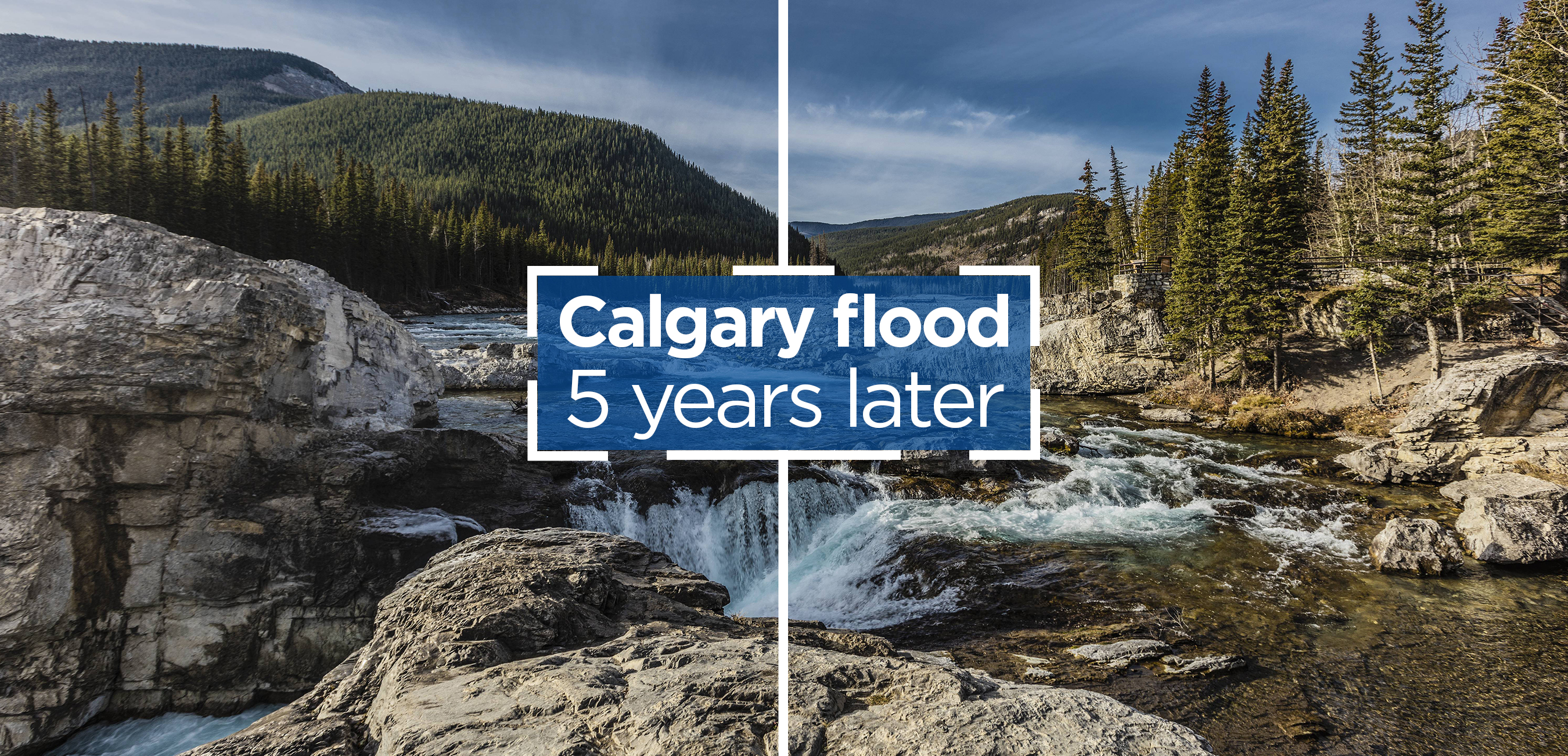 Elbow Falls, part of the Elbow River in Bragg Creek, was completely changed by the 2013 southern Alberta floods. 