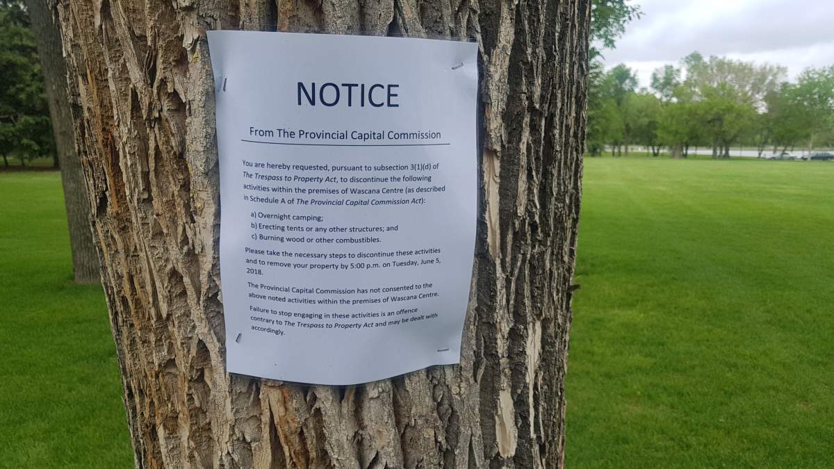 The eviction notice posted near the Justice for our Stolen Children Camp.