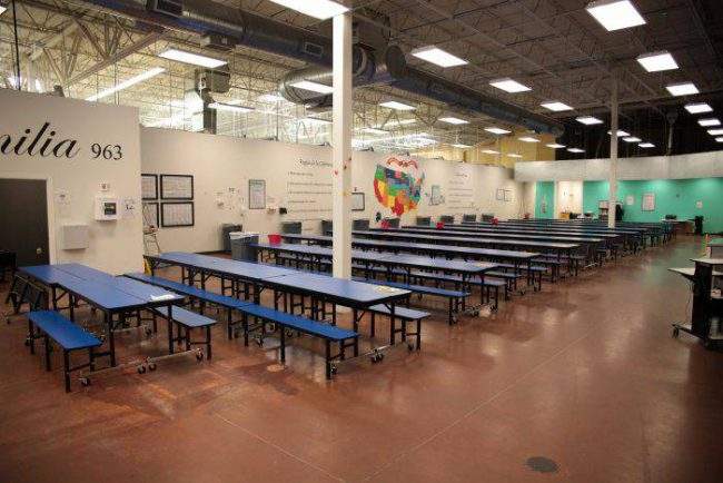 Casa Padre, an immigrant shelter for unaccompanied minors, in Brownsville, Texas, U.S., is seen in this photo provided by the U.S. Department of Health and Human Services, June 14, 2018.
