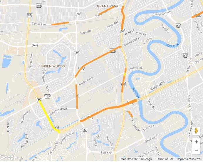 This map shows the road closures around town Sunday, June 17.