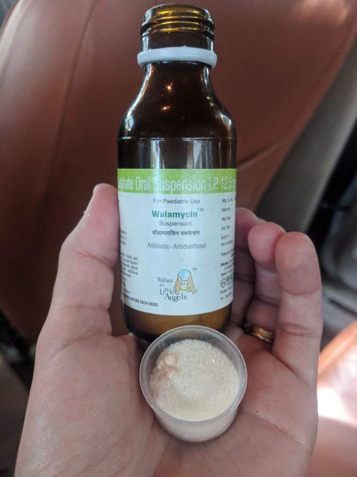 A bottle of pediatric colistin can be purchased for about C$1.25 without a prescription at a pharmaceutical market in New Delhi.