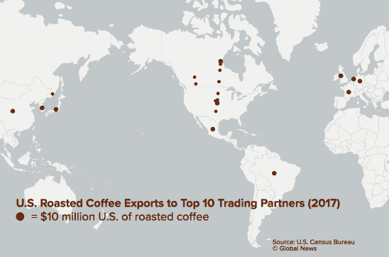 These animated maps show Canada has so much more to lose in a trade war than the U.S. - image