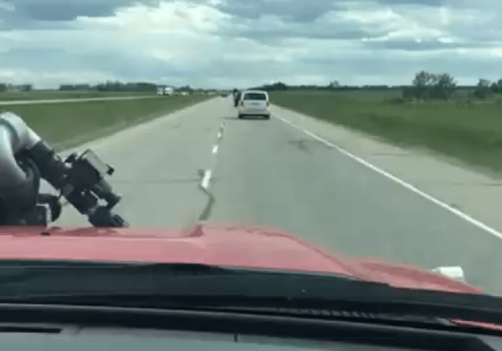 A video shot by a Millet fire captain shows traffic not even slowing down to let crews pass on the QEII.