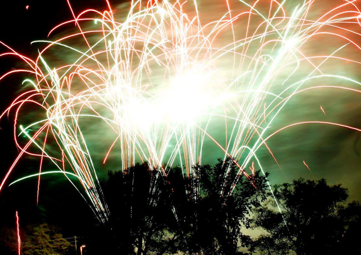 Thousands of people gathered to watch the Canada Day fireworks on Sunday, July 1, 2007 in Cambridge, Ontario.