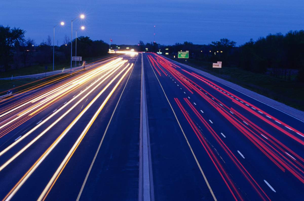 FILE: Highway 401 at night through London, Ont.