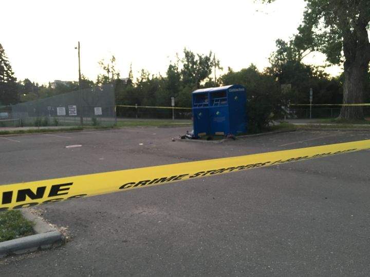 Police are investigating after a person was found inside a bin on Monday.