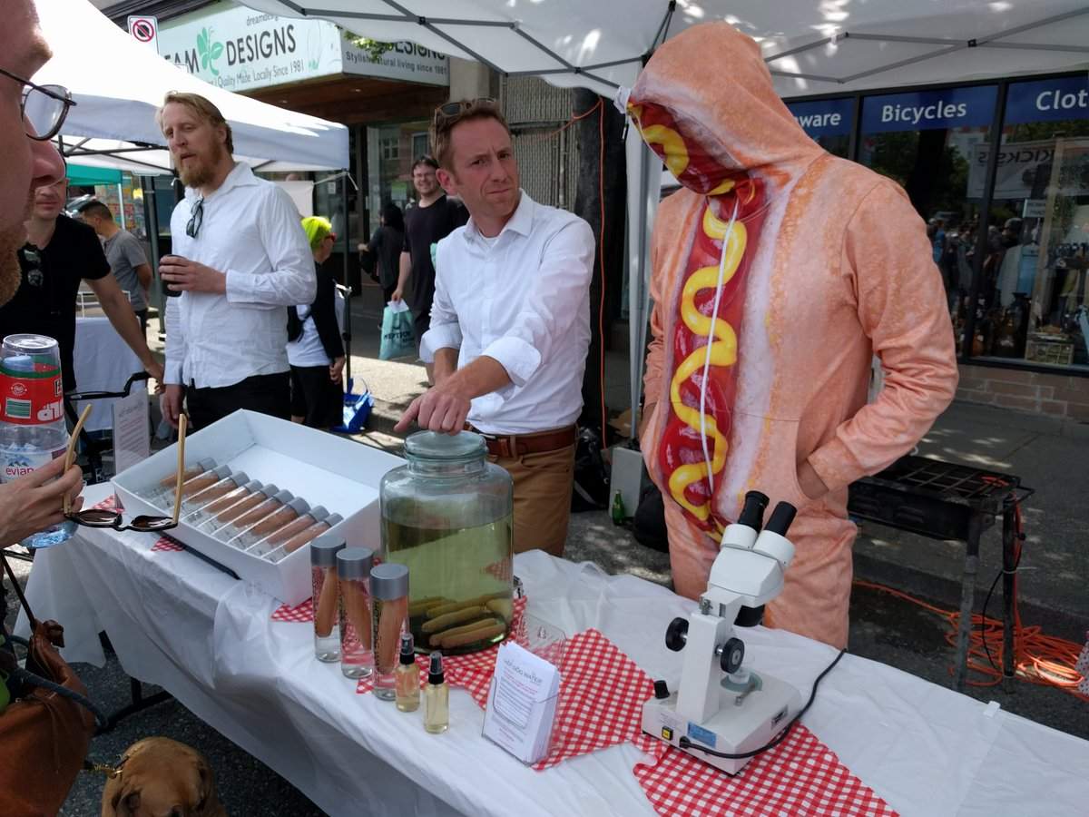 Hot Dog Water on display.
