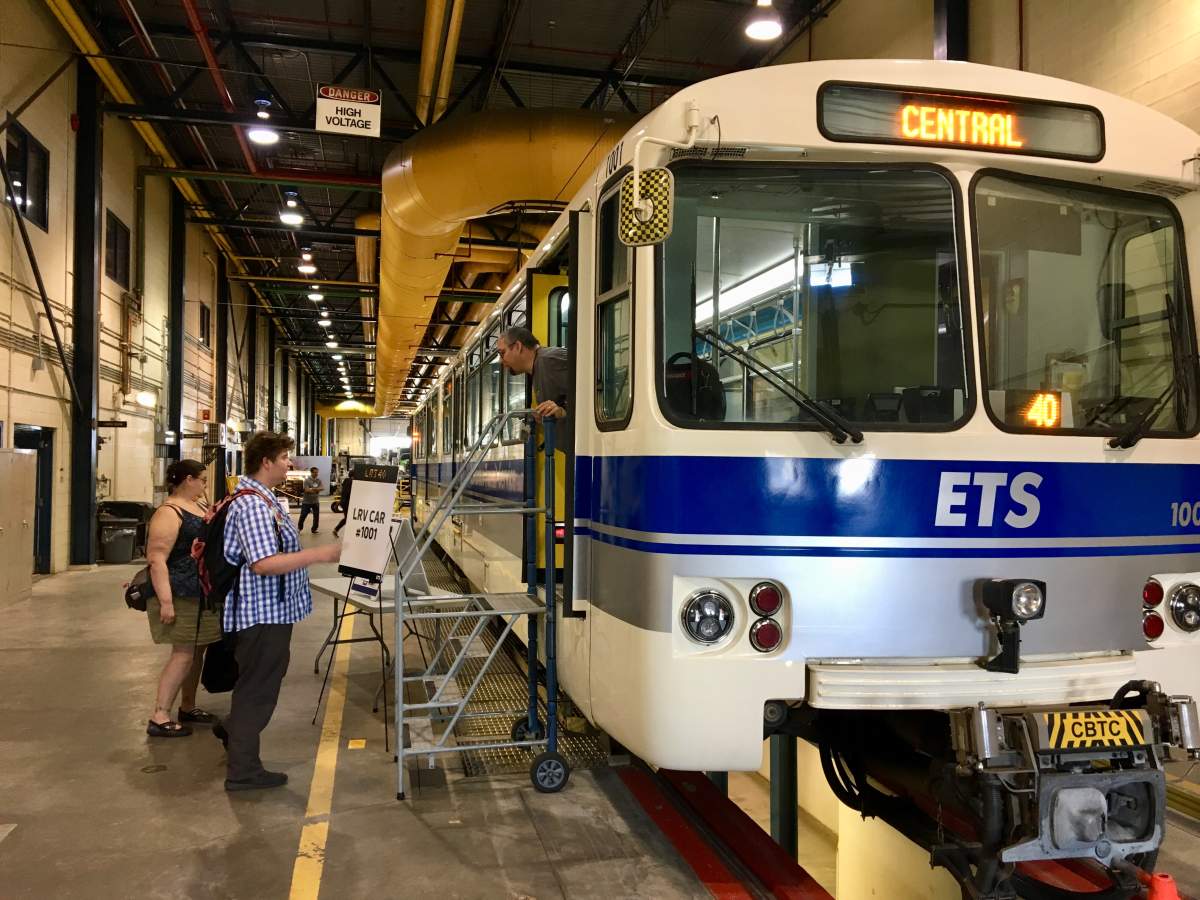 The Edmonton Transit Service opened its D.L. MacDonald Garage on Saturday to celebrate 40 years of LRT service.