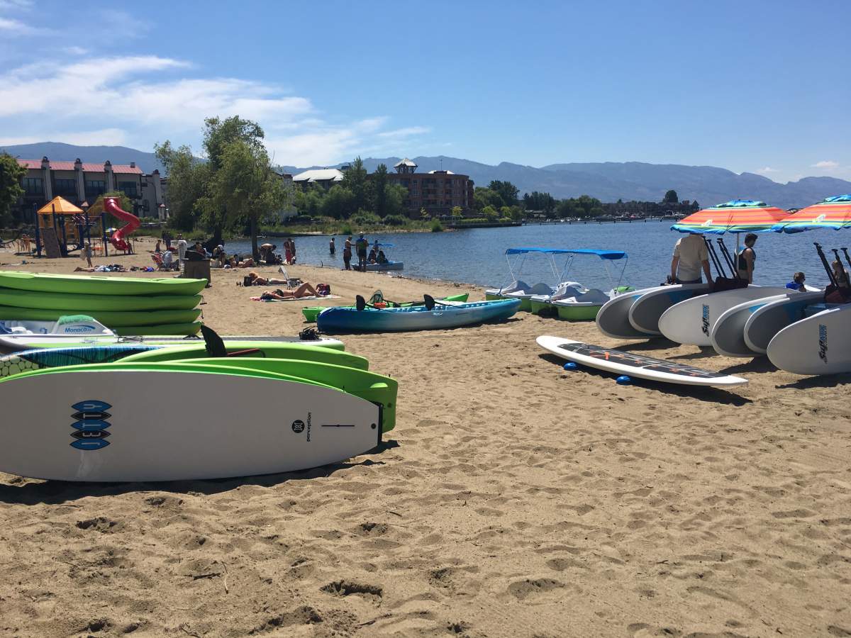 A beach in Kelowna on June 18, 2018. 