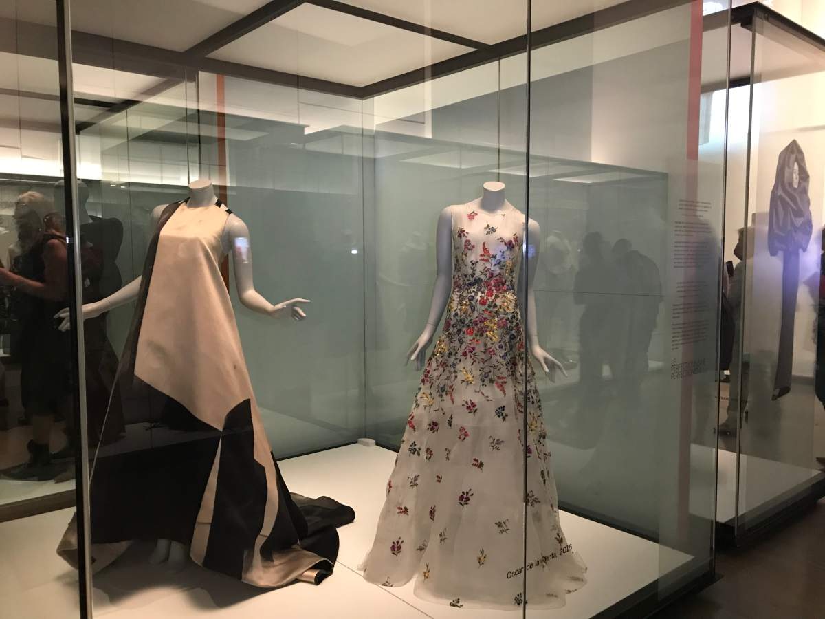 Some of the designs at the McCord Museum’s Balenciaga exhibition, Tues. June 12, 2018.