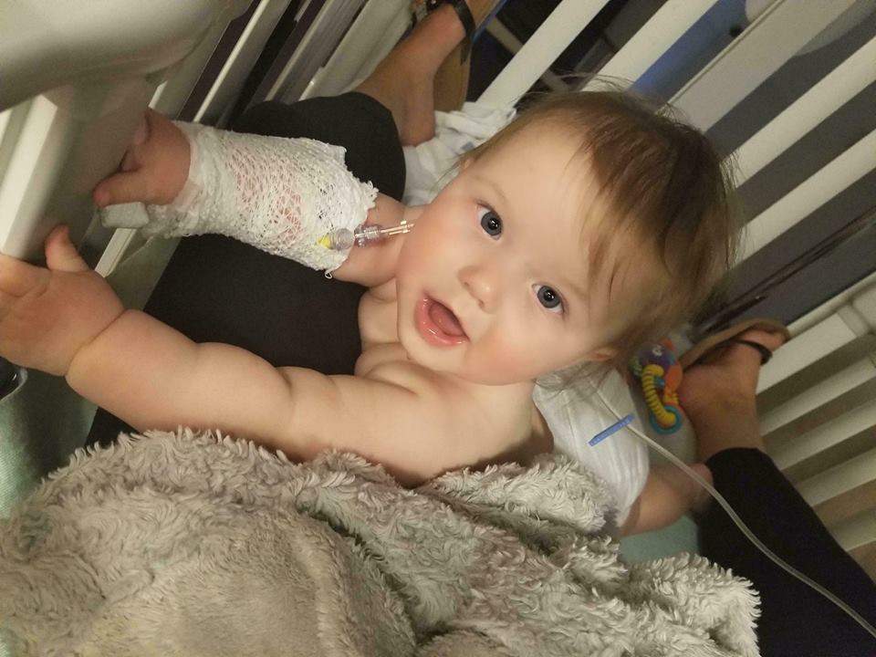 Krystal Pyne's daughter Kenzie has recovered after a caterpillar crawled into her mouth. 