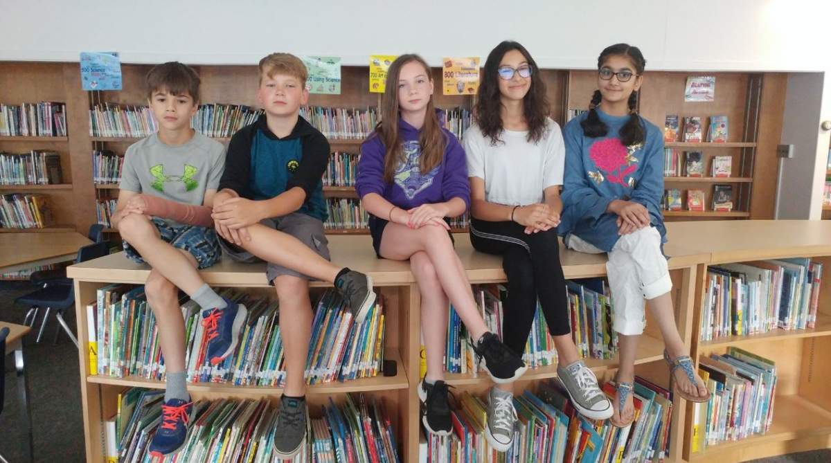 Left to right: Brandon Polishuk, Aive Johnson, Marin Hills, Sanabil Khan, Jasmine Pihokker.
