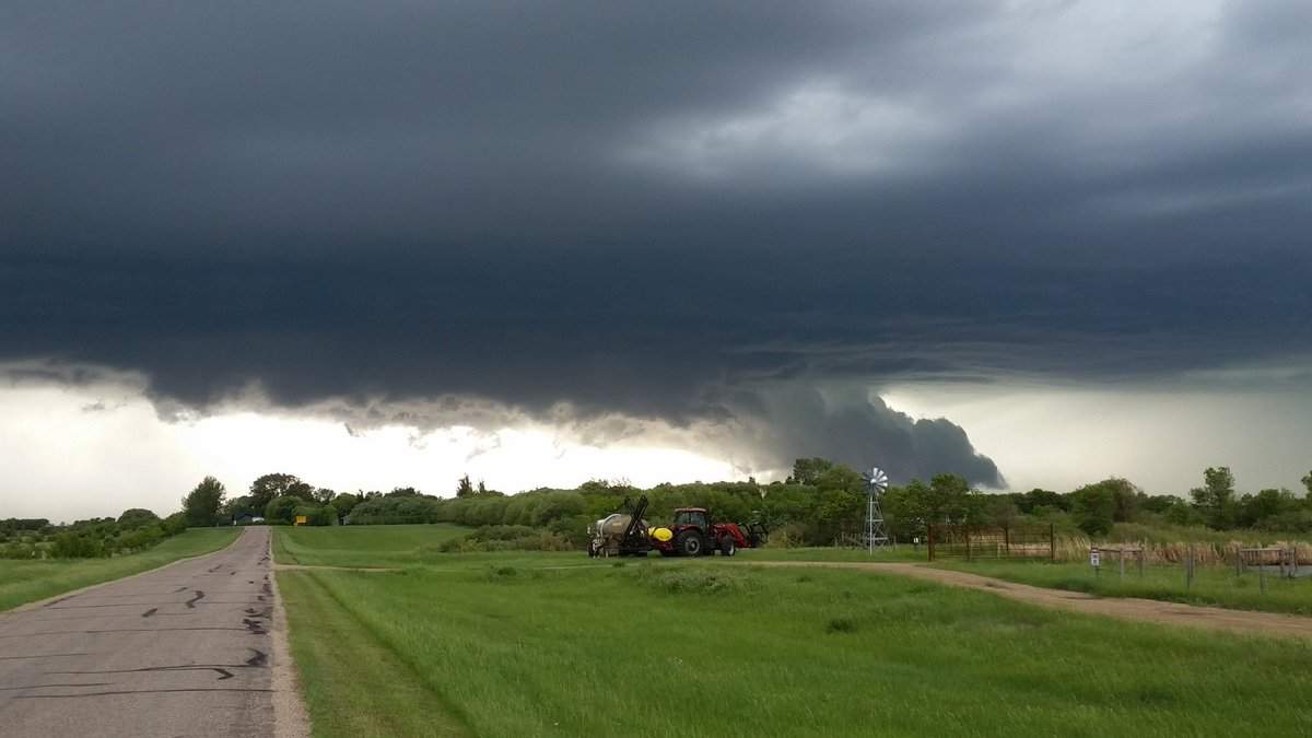 A severe thunderstorm near Estevan on June 14th, 2018.