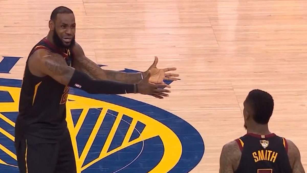 Cleveland Cavaliers superstar LeBron James could only look on with amazement as teammate J.R. Smith mistakenly killed the clock in the final seconds of a tied Game 1 of the NBA Finals, rather than taking a shot to potentially win the game.