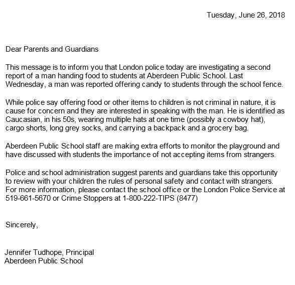 London police investigate 2nd report of man giving candy to kids at Grey Street school - image