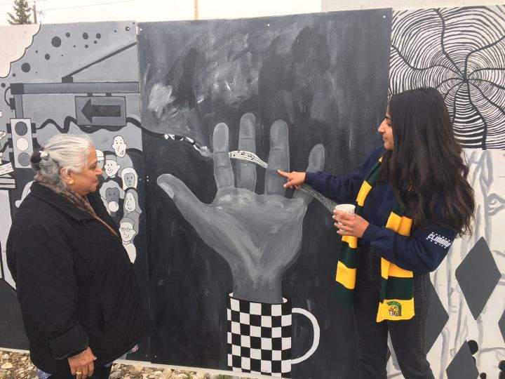 The community mural designed by Bowness High School students was unveiled on June 11, 2018.
