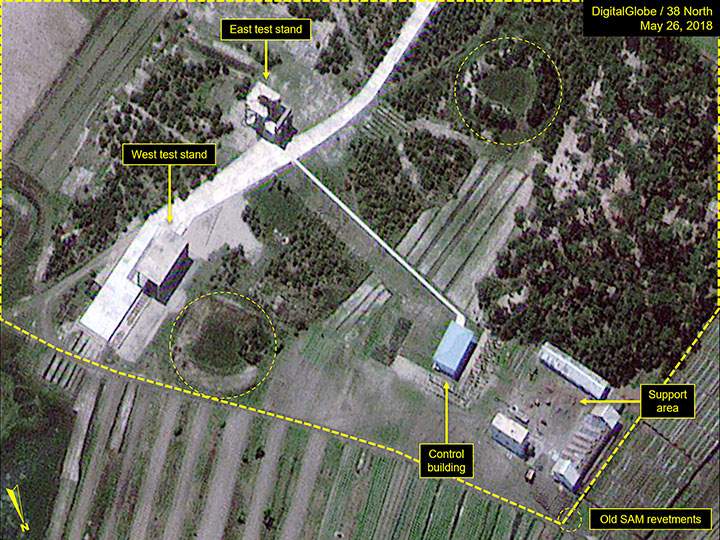 Test stands at Magunpo Solid Rocket Motor Test Facility.