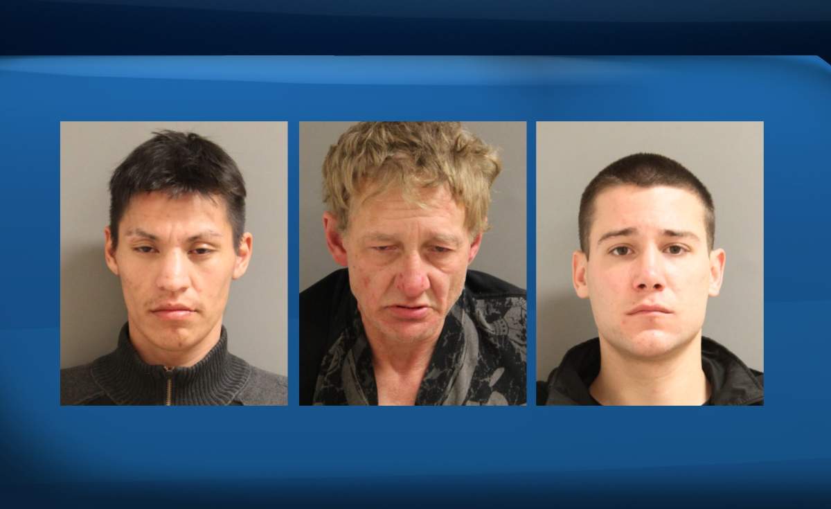 Dallas Albert Rain (Left) Douglas Brian Power (Center), and Quinn Russel Peterson (right) all escaped from the Red Deer Remand Centre.
