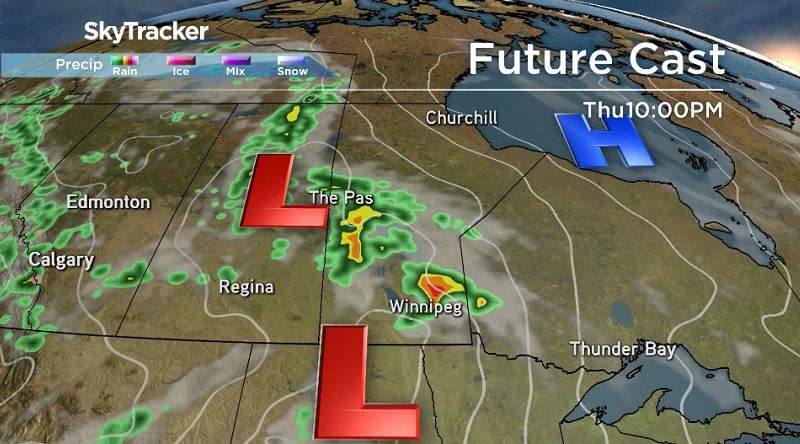 Rain and possible thunderstorm activity continuing into Thursday night.