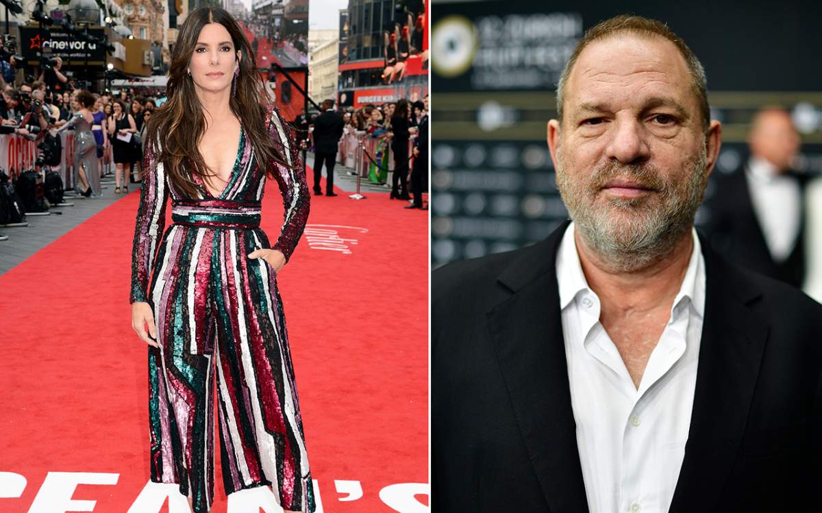 (L-R): Sandra Bullock and Harvey Weinstein.