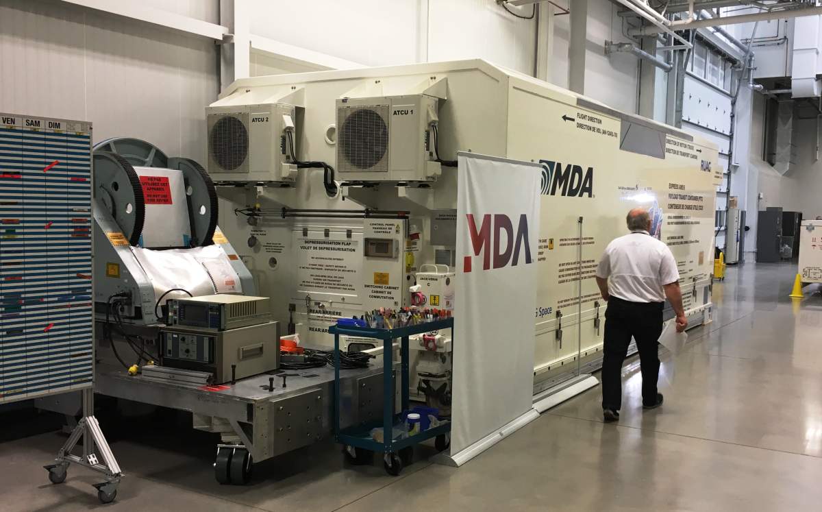 Container that will be used to transport each satellite to Cape Canaveral, FL.