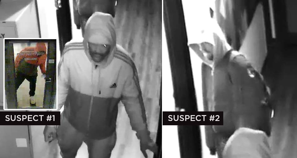Hamilton police have released surveillance images of two theft suspects.