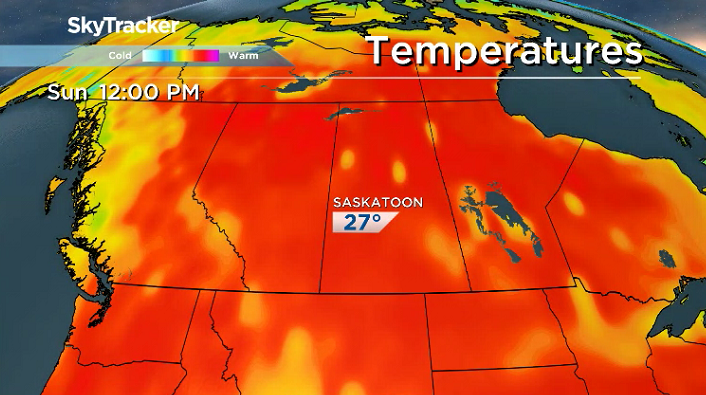 Temperatures sit in the mid-to-upper 20s for the first weekend of summer in Saskatoon.