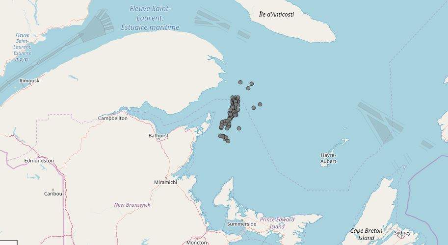 An example of the WhaleMap system that tracks the sightings of North Atlantic Right Whales.