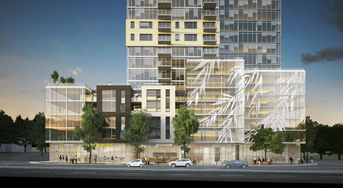 An earlier rendering of the Willow Tree development.