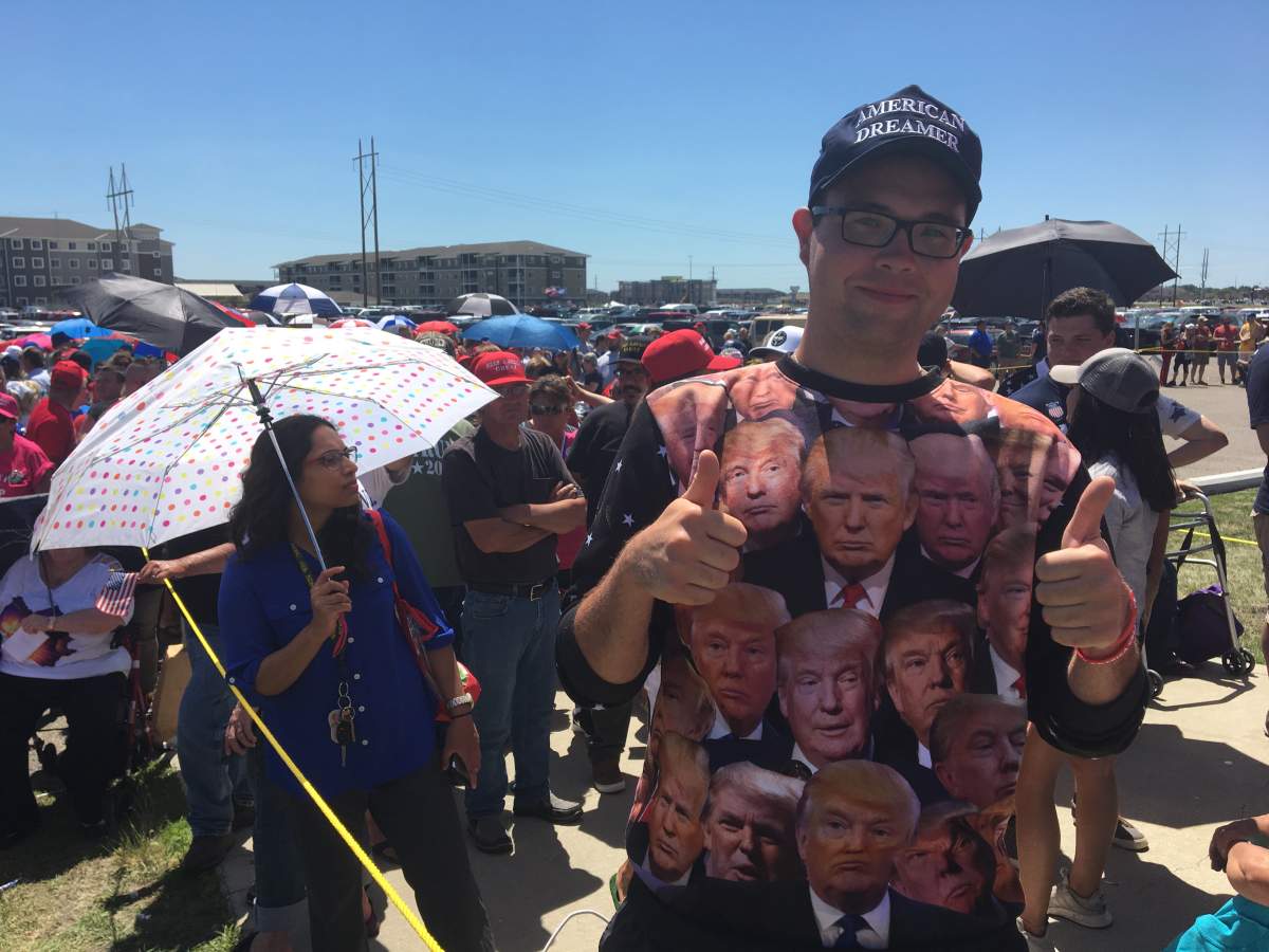 Winnipegger Zackery Stevens, who goes to school in the U.S., is a big supporter of the U.S. President. 