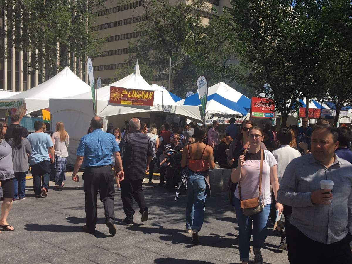 Taste of Edmonton in its new Alberta Legislature Federal Plaza location on July 19, 2018.