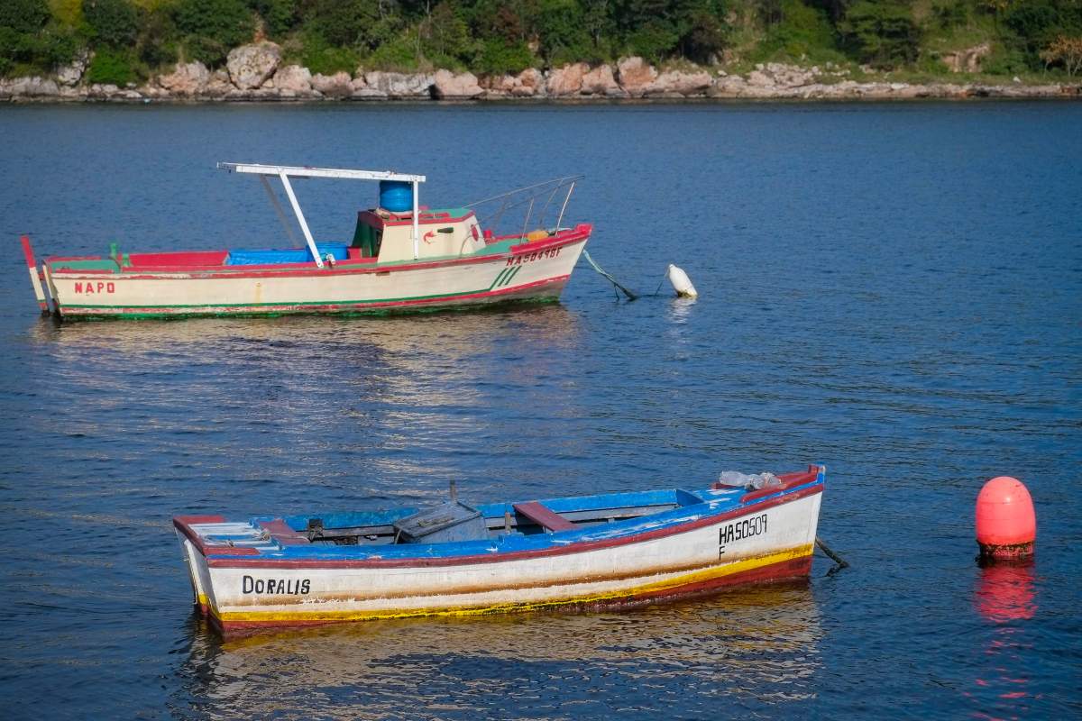 Small boats float in Cuba (not involved in the accident.).